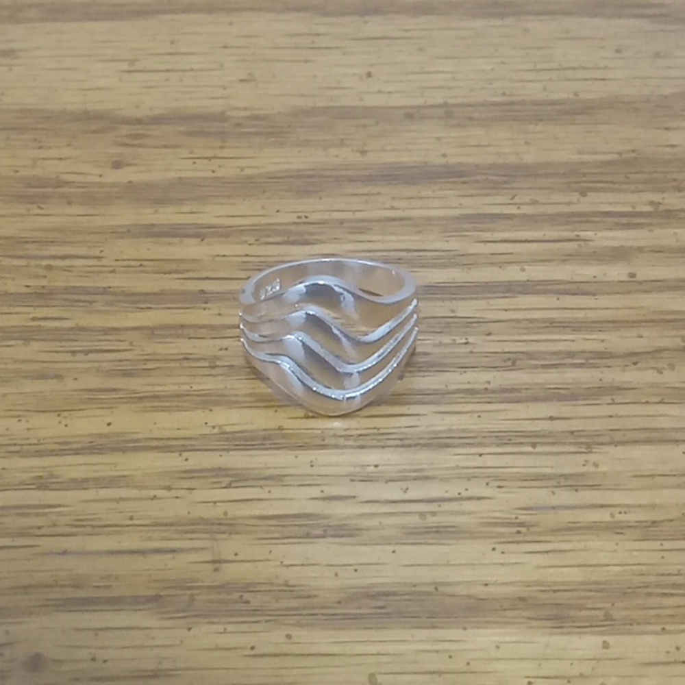 Sterling silver wave ring